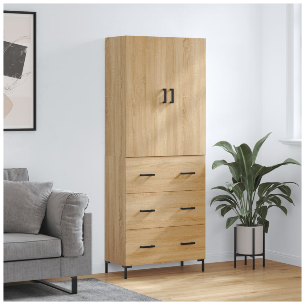 Vidaxl Highboard Sonoma Oak 69.5X34x180 Cm Engineered Wood