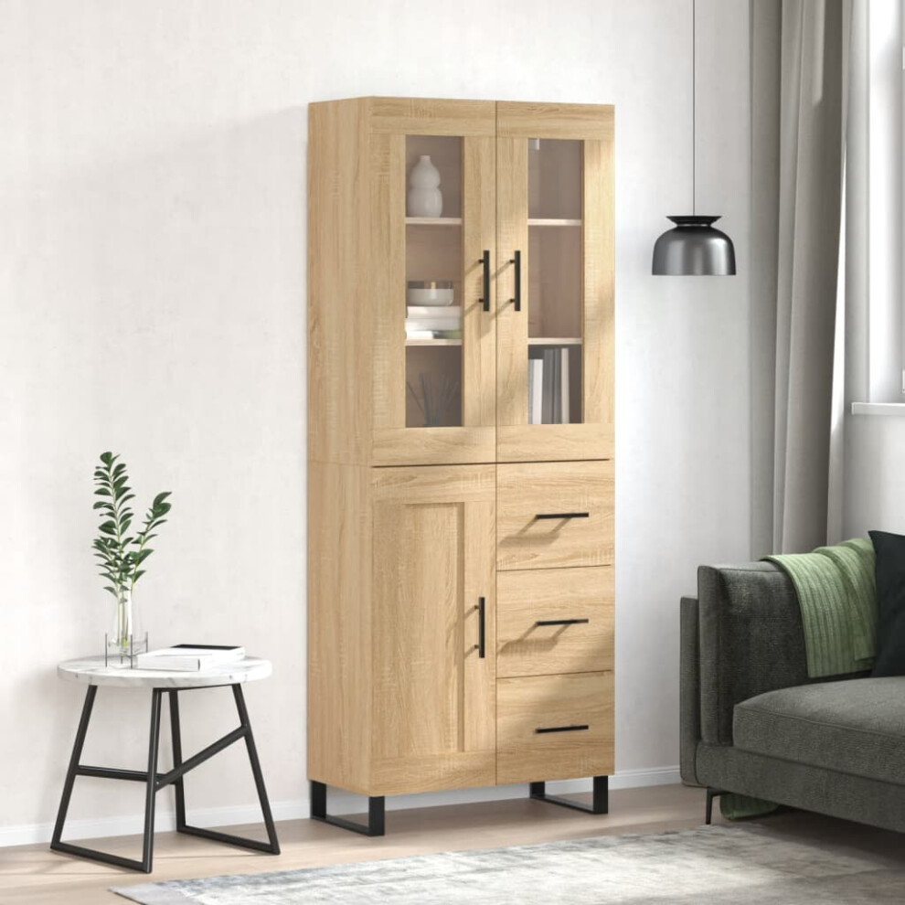 Vidaxl Highboard Sonoma Oak 69.5X34x180 Cm Engineered Wood