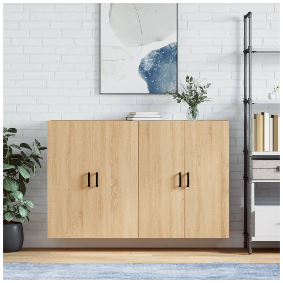 New Vidaxl Wall Mounted Cabinets 2 Pcs Sonoma Oak 69.5X34x90 Cm