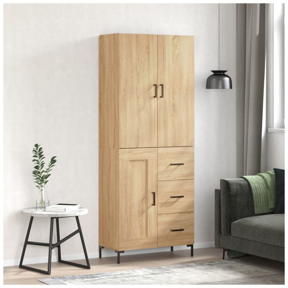 Vidaxl Highboard Sonoma Oak 69.5X34x180 Cm Engineered Wood