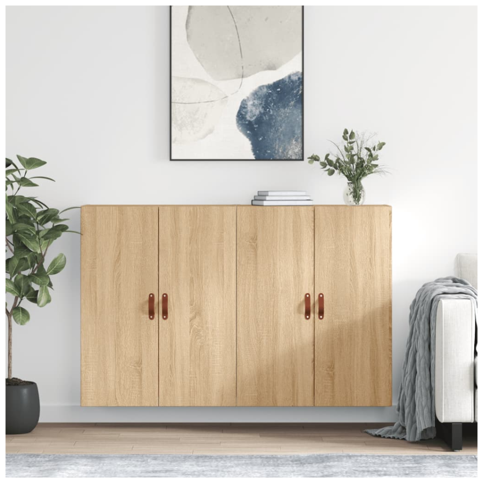 New Vidaxl Wall Mounted Cabinets 2 Pcs Sonoma Oak 69.5X34x90 Cm