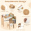 Costway Kids Study Desk and Chair Set Children Study Table with Open Shelves 9