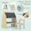 Costway 2-in-1 Double-sided Kids Art Easel with Stool and Paper Roll Holder 3