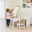 Costway Kids Art Craft Table and Chairs Set with Paper Roll Flip-up Tabletop 6