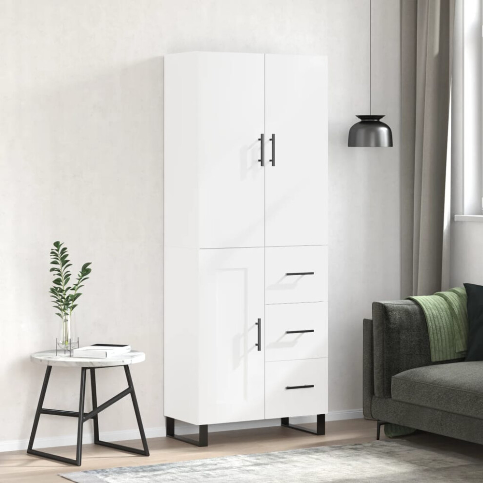 Vidaxl Highboard White 69.5X34x180 Cm Engineered Wood