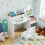 Costway Kids Study Desk and Chair Set Children Study Table with Open Shelves 6