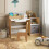Costway Kids Study Desk and Chair Set Children Study Table with Open Shelves 11