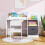Costway Kids Study Desk and Chair Set Children Study Table with Open Shelves 8