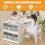 Costway 3-in-1 Kids Art Table and Art Easel Set with Chairs 4