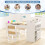 Costway Kids Art Craft Table and Chairs Set with Paper Roll Flip-up Tabletop 11