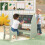 Costway 2-in-1 Double-sided Kids Art Easel with Stool and Paper Roll Holder 6