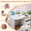 Costway Kids Study Desk and Chair Set Children Study Table with Open Shelves 4