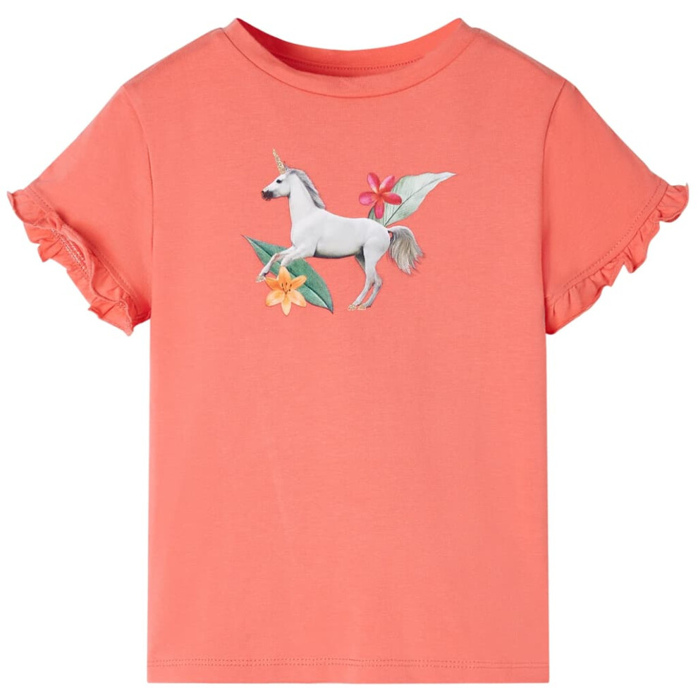 Vidaxl Kids' T-Shirt With Short Sleeves 104 Coral