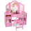 Costway Kids Vanity Table and Chair Set with 3 Removable Mirrors and 4 Storage Bins 1