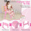 Costway Kids Vanity Table and Chair Set with 3 Removable Mirrors and 4 Storage Bins 4