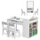 Costway Kids Art Craft Table and Chairs Set with Paper Roll Flip-up Tabletop 11
