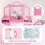 Costway Kids Vanity Table and Chair Set with 3 Removable Mirrors and 4 Storage Bins 10