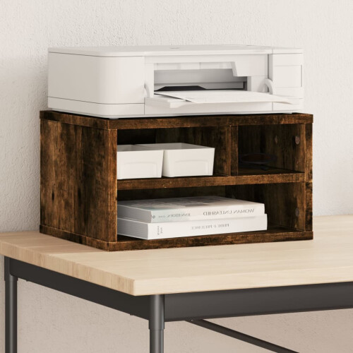 VidaXL vidaXL Printer Stand Smoked Oak 40x32x22,5 cm Engineered Wood