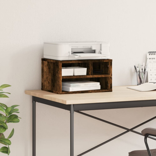 VidaXL vidaXL Printer Stand Smoked Oak 40x32x22,5 cm Engineered Wood 2