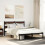 VidaXL vidaXL Bed Frame without Mattress with Headboard Brown Oak 140x190 cm 1