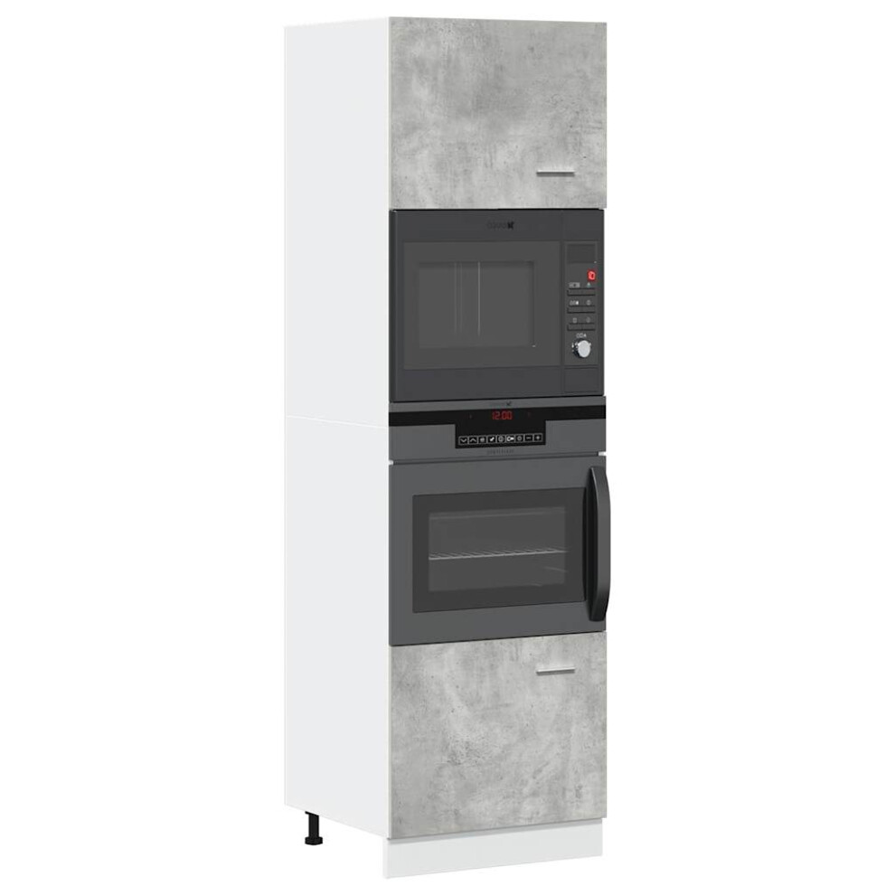 Vidaxl Microwave Cabinet Concrete 60X57x207 Cm Engineered Wood Grey