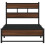 VidaXL vidaXL Metal Bed Frame without Mattress Brown Oak 90x190 cm Single 4