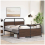 VidaXL vidaXL Metal Bed Frame without Mattress Brown Oak 140x200 cm 4