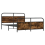 VidaXL vidaXL Metal Bed Frame without Mattress Smoked Oak 200x200 cm 3