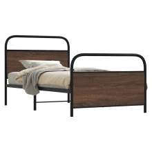vidaXL Bed Frame Without Mattress 90x200 cm Brown Oak Engineered Wood