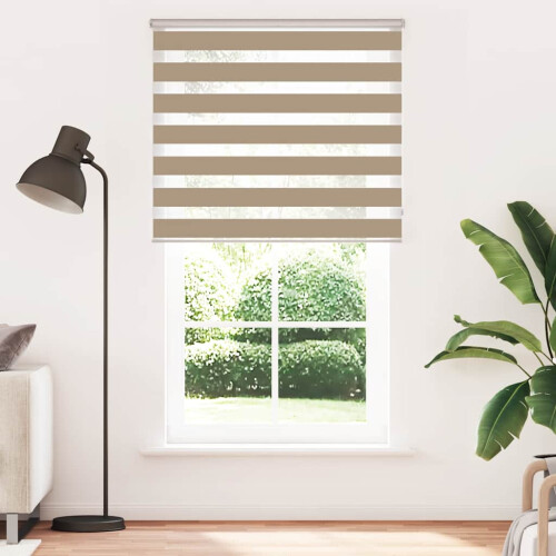 VidaXL vidaXL Doppelrollo Sandbraun 130x200 cm Stoffbreite 125,9 cm Polyester 1