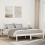 VidaXL vidaXL Extra Long Bed Frame without Mattress White 140x210 cm Solid Wood 2
