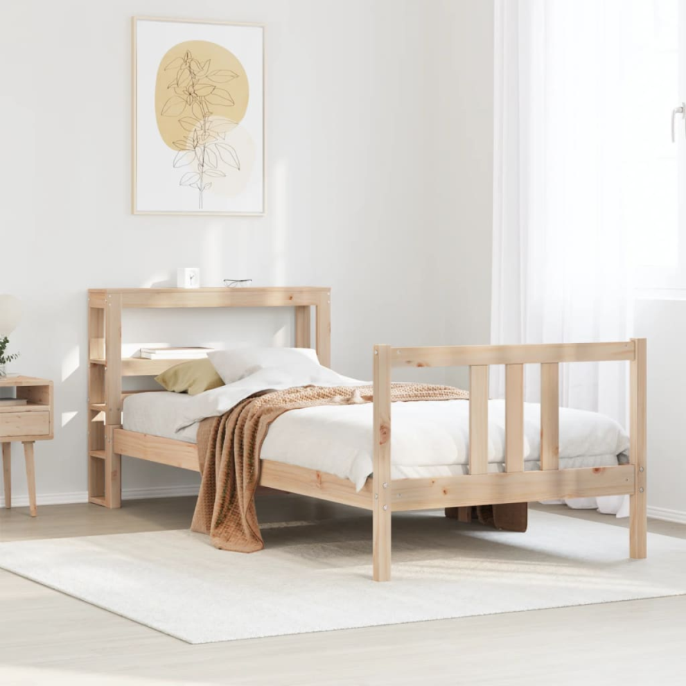 Vidaxl Bed Frame With Headboard Without Mattress 75X190 Cm Small Single