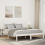VidaXL vidaXL Extra Long Bed Frame without Mattress White 140x220 cm Solid Wood 1