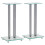 VidaXL vidaXL Speaker Stands 2 pcs Tempered Glass 2 Pillars Design Silver 1