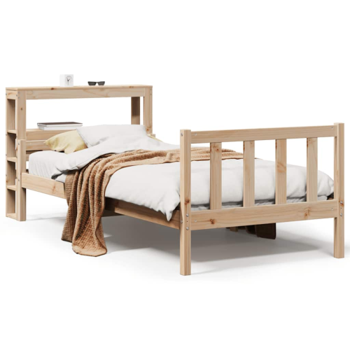 VidaXL vidaXL Bed Frame without Mattress 90x190 cm Single Solid Wood Pine 1