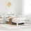 VidaXL vidaXL Bed Frame with Headboard without Mattress White 90x190 cm Single 1
