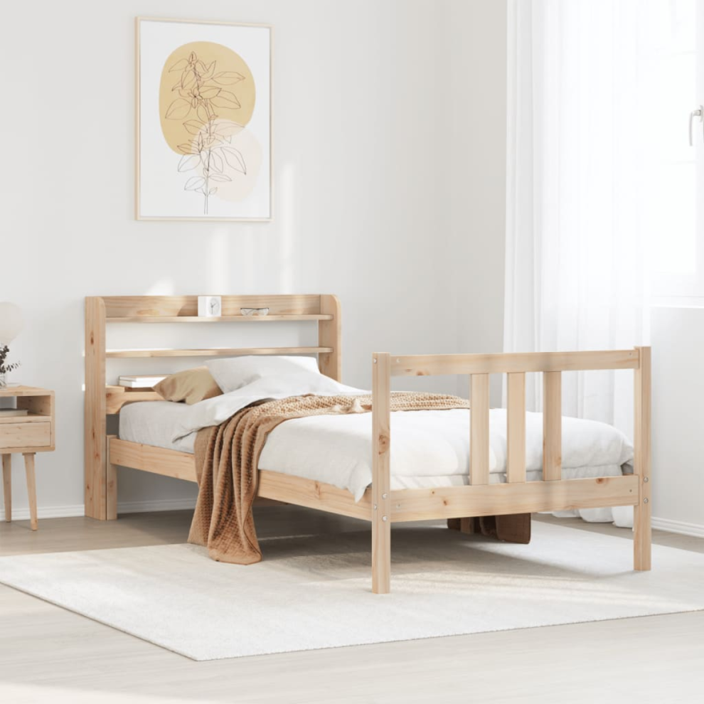 Vidaxl Bed Frame With Headboard Without Mattress 75X190 Cm Small Single