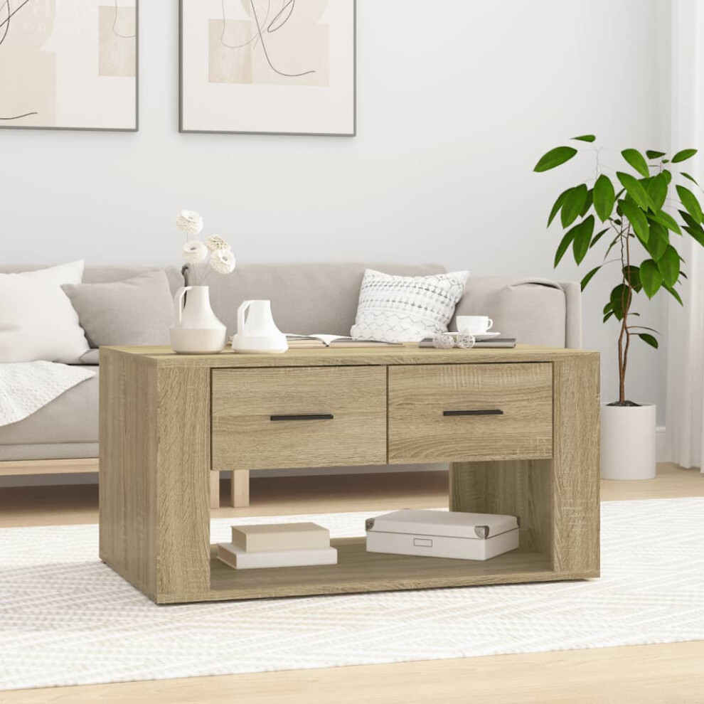 Vidaxl Coffee Table Sonoma Oak 80X50x40 Cm Engineered Wood