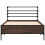 VidaXL vidaXL Bed Frame Brown Oak 75x190 cm Small Single Engineered Wood and Metal 4