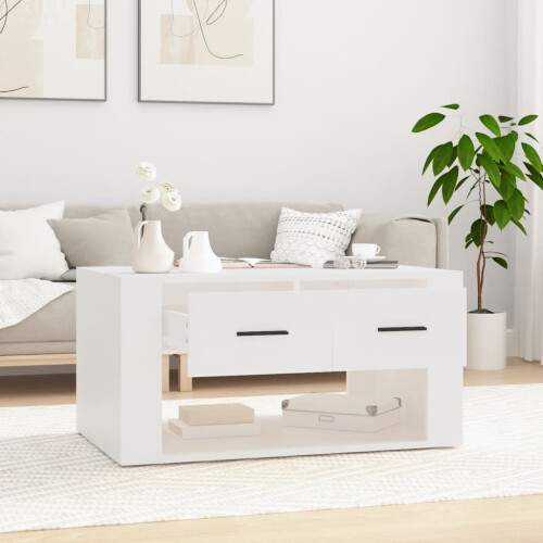 VidaXL vidaXL Coffee Table White 80x50x40 cm Engineered Wood 2