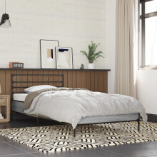 vidaXL Bed Frame Grey Sonoma 75x190 cm Small Single Engineered Wood and Metal