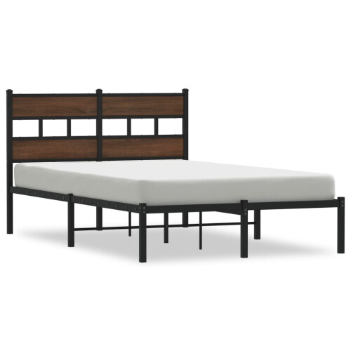 VidaXL vidaXL Bed Frame without Mattress with Headboard Brown Oak 120x200 cm 1