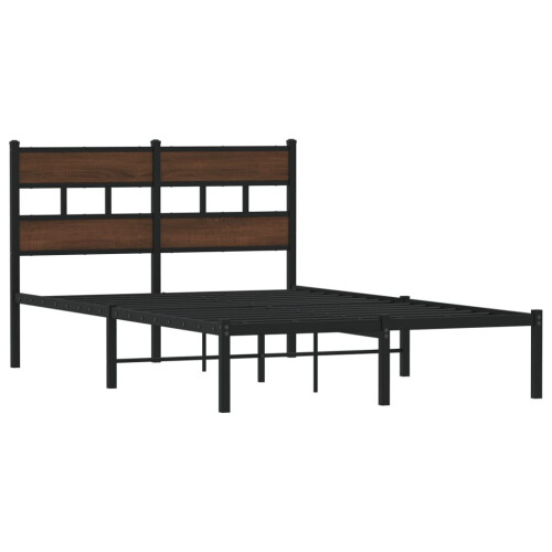 VidaXL vidaXL Bed Frame without Mattress with Headboard Brown Oak 120x200 cm 2
