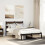 VidaXL vidaXL Bed Frame without Mattress with Headboard Brown Oak 120x200 cm 1