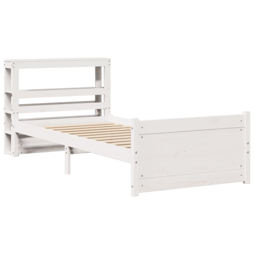 VidaXL vidaXL Bed Frame with Headboard without Mattress White 90x190 cm Single 2