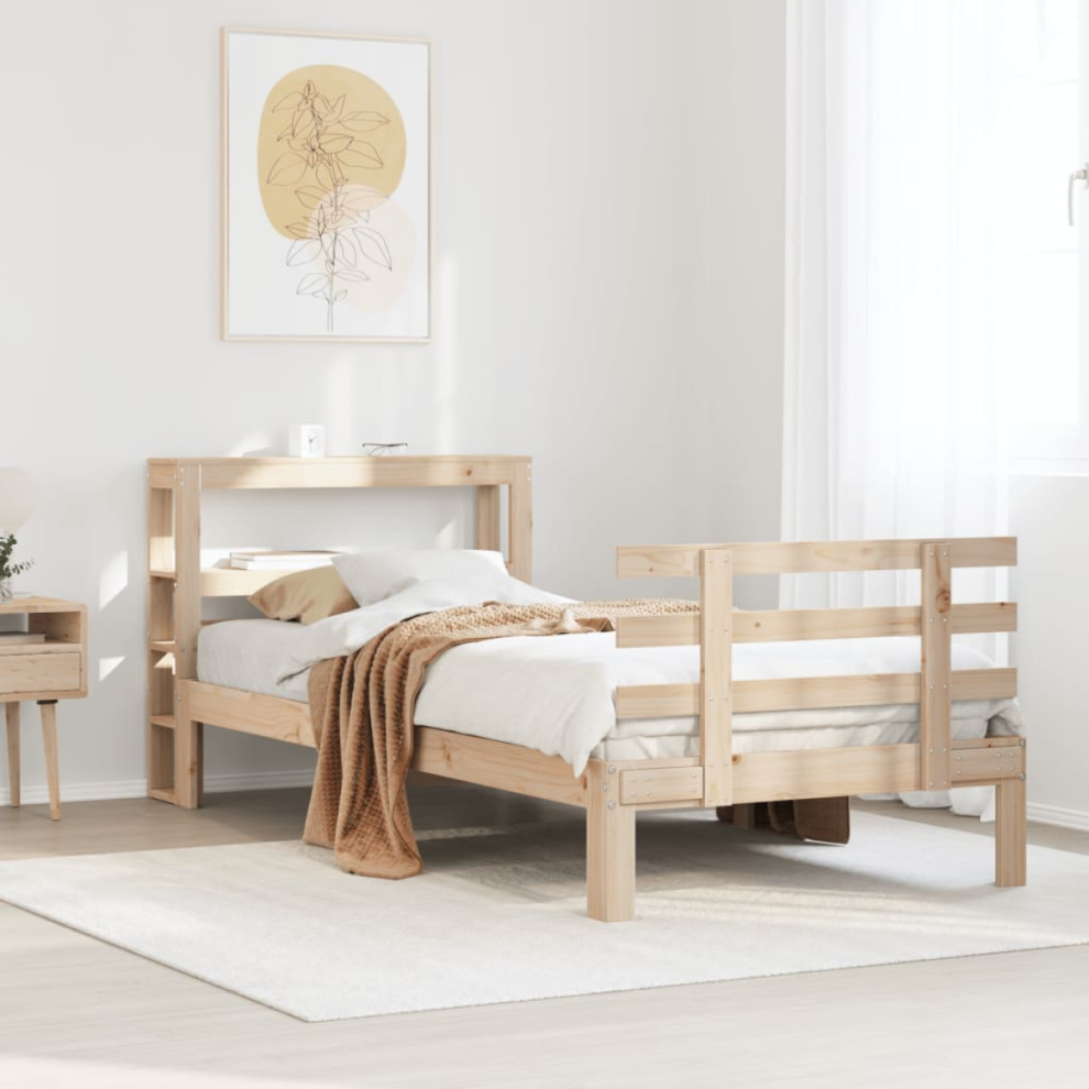 Vidaxl Bed Frame With Headboard Without Mattress 75X190 Cm Small Single