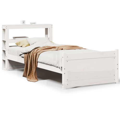 VidaXL vidaXL Bed Frame with Headboard without Mattress White 90x190 cm Single 1