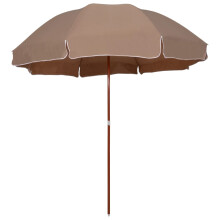 vidaXL Parasol with Steel Pole 300 cm Taupe