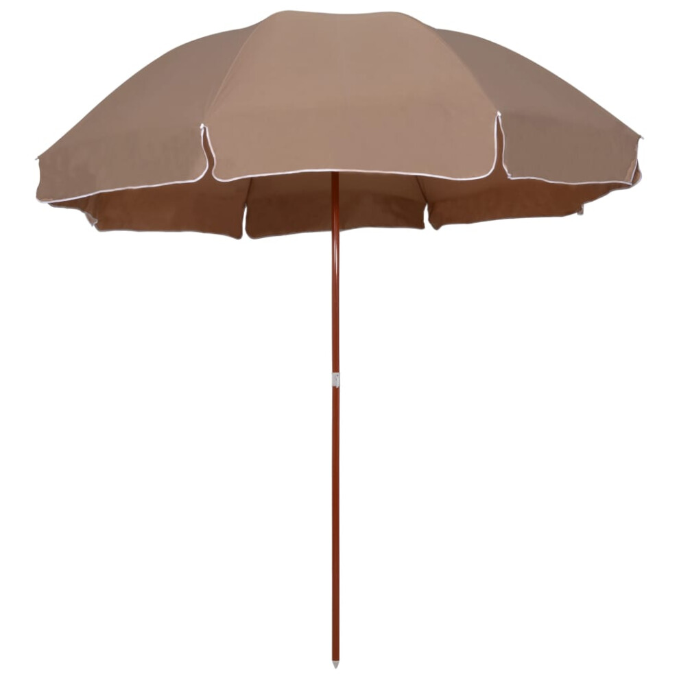 vidaXL Parasol with Steel Pole 300 cm Taupe