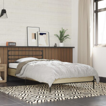 vidaXL Bed Frame Sonoma Oak 100x200 cm Engineered Wood and Metal